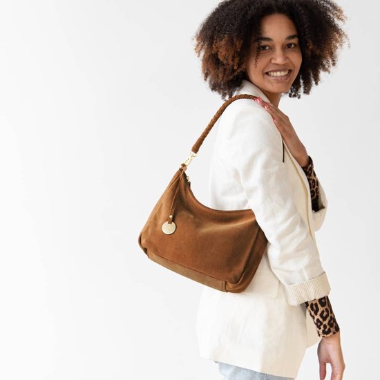 MŌSZ Dames Tassen Schoudertas Handtas Leer Coco M Cognac