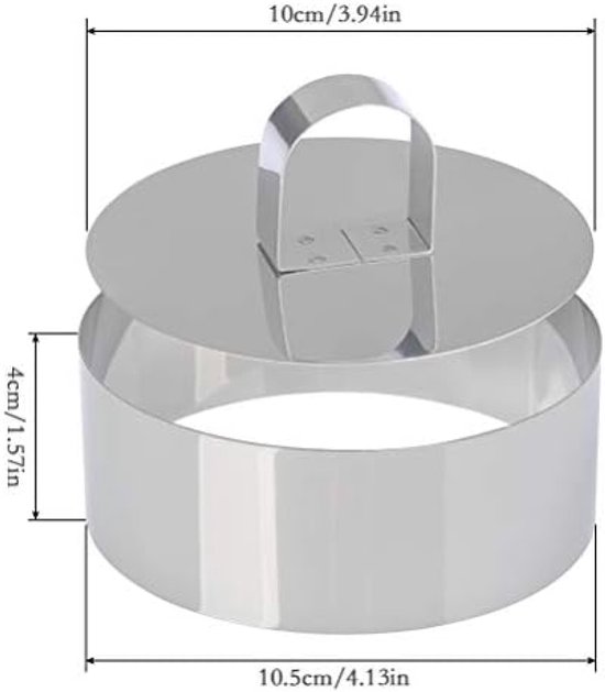 8 Stuks Crumpet Rings Ronde Dessertringen 10,5 cm Ronde Bakringen Roestvrij Staal Taartringen Muffinringen, Taartringen Non-Stick Crumpet Vormen Voor Mousse, Gebak