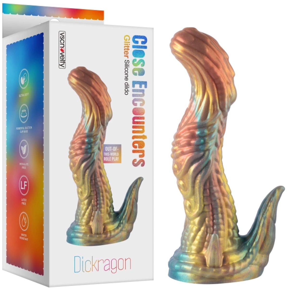 vscnovelty® Close Encounters - Glitter - Silicone dildo -Dragon Dick