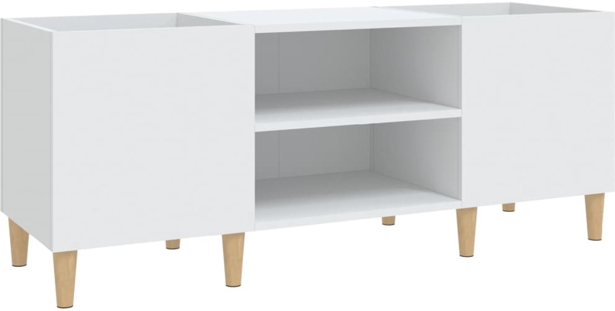 Platenspelermeubel - LP-kast - Platenspelerkast - Draaitafelstandaard - Platenspelerstandaard - Vintage Displayplank - Wit