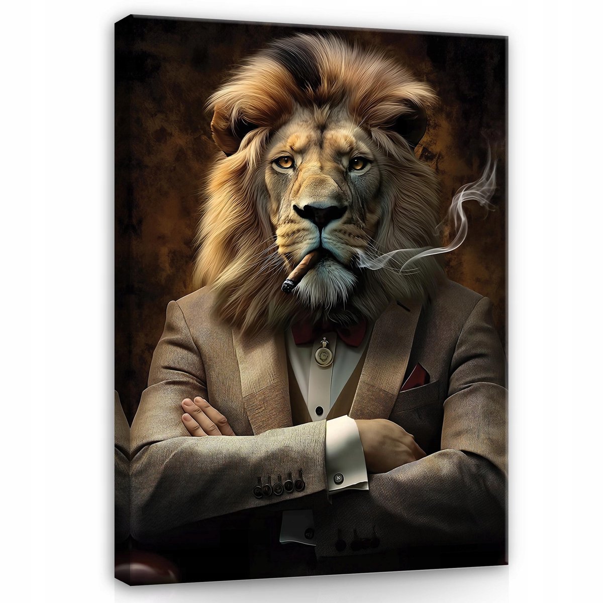 WALLARENA Canvas schilderij - 40x30 cm - Motivatie leeuw voor slaapkamer, salon, kantoor multikleurig