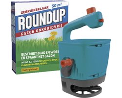 ROUNDUP® Gazon Onkruidvrij 1kg - Gardena Handstrooier - Bestrijdt blad en wortel en spaart het gazon - Werkt tegen o.a. botterbloem, madeliefjes, klaver en paardenbloem