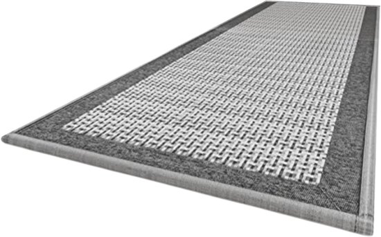 Hilvard - Keukenloper - Wasbaar - 150 x 50 cm - Zwart Grijs - Antislip - Keukenmat - Beschermend - Stevig - Tapijt