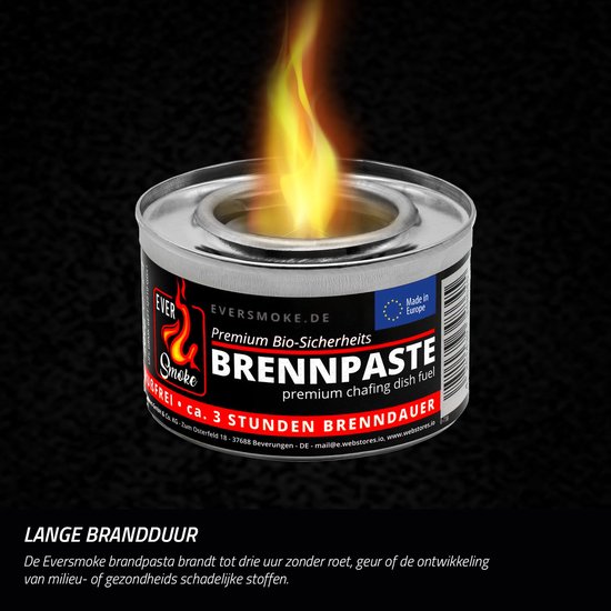 Eurocatch Brandpasta Catering Branders - 16x 200g Brandgel - Roetloos & Geurloos - Ca. 3 Uur Brandduur - Geschikt voor Chafing Dishes & Warmhoudbakken — afbeelding 5