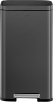 EKO - Poubelle à pédale Madison 30 litres - Acier inoxydable et plastique - Noir - Prullenbak