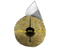 Pijpisolatie Steenwol ALU 35mm, 20mm, 1m - Verwarmingsbuis Isolatie