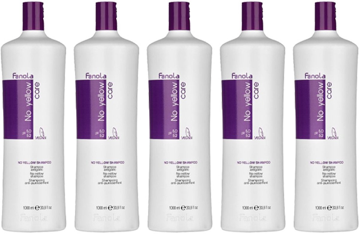5x Fanola No Yellow Shampoo 1000ml