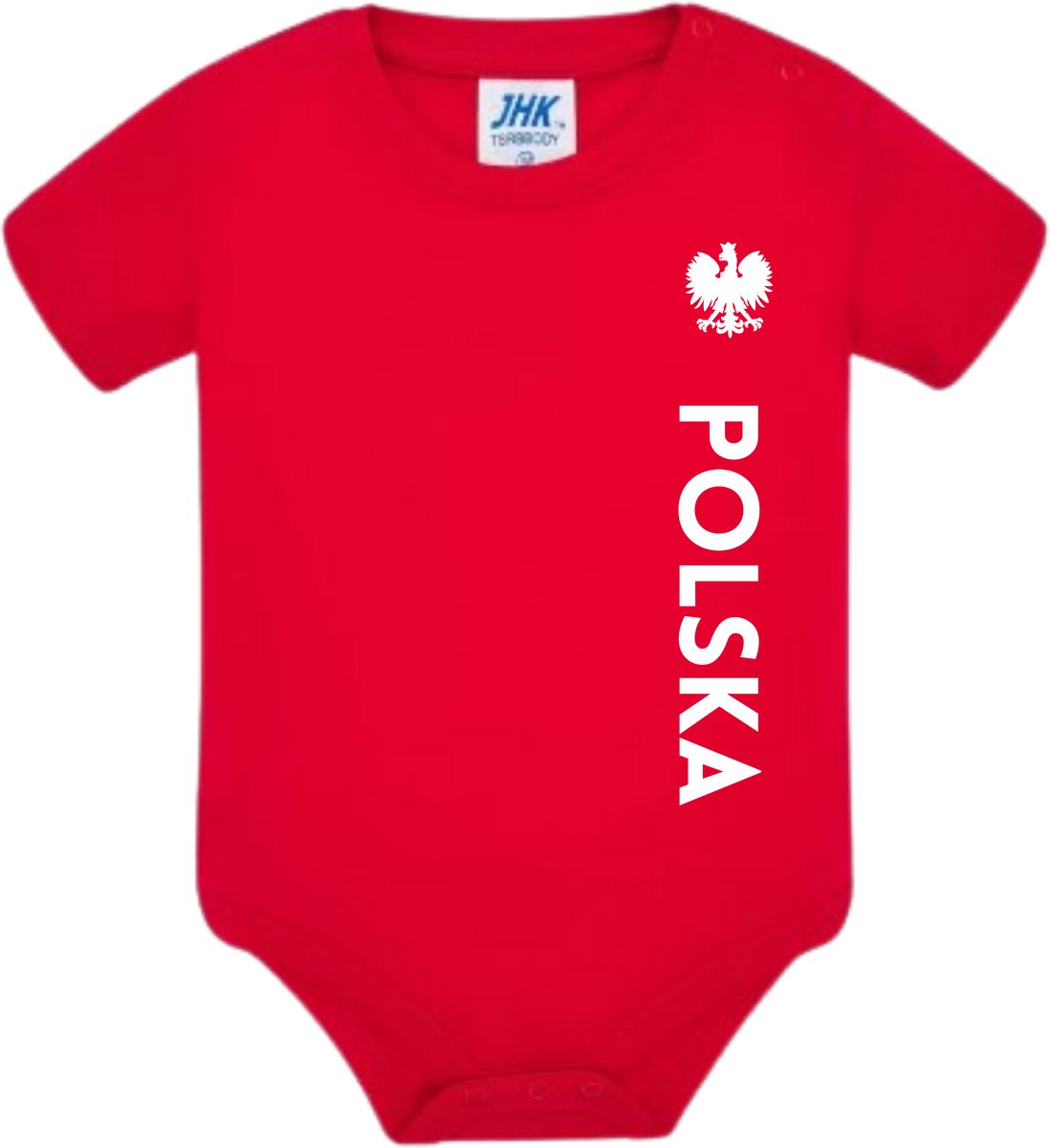 Polska - Polska - Poland - Polen ROMPER- Polska - Rood Body's & Rompers van 100% Katoen voor BABY Polen - 3 MANDEN