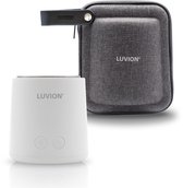 LUVION® Draagbare Flessenwarmer Ultra Pro + Protection Case - Wit - Speciale roerfunctie voor gelijkmatig opwarmen van borstvoeding en mixen van kunstvoeding - Geschikt voor nagenoeg alle merken babyflesjes - Onderweg draadloos je baby fles verwarmen
