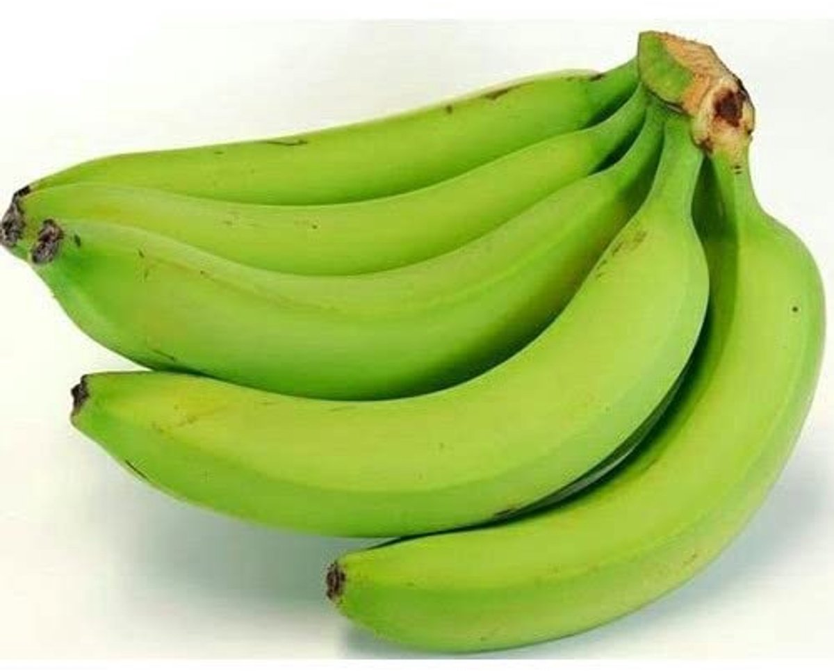 Verse Exotische Groene Bakbanaan 1 x 1000g – Ideaal voor Koken, Bakken & Frituren| Groente & Fruit | Rijke Bron van Vezels, Vitaminen & Mineralen met Kajal Sticker