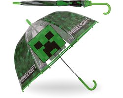 Minecraft Creeper Groene kinderparaplu VOOR SPELER, GAMER, OPVOUWBAAR transparante paraplu voor jongens