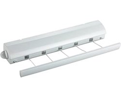QPFO® Wandwaslijn – 5 uittrekbare waslijnen tot 4,20 m – Inklapbaar rolsysteem – Weerbestendig – Met bevestigingsmateriaal – Voor balkon & tuin
