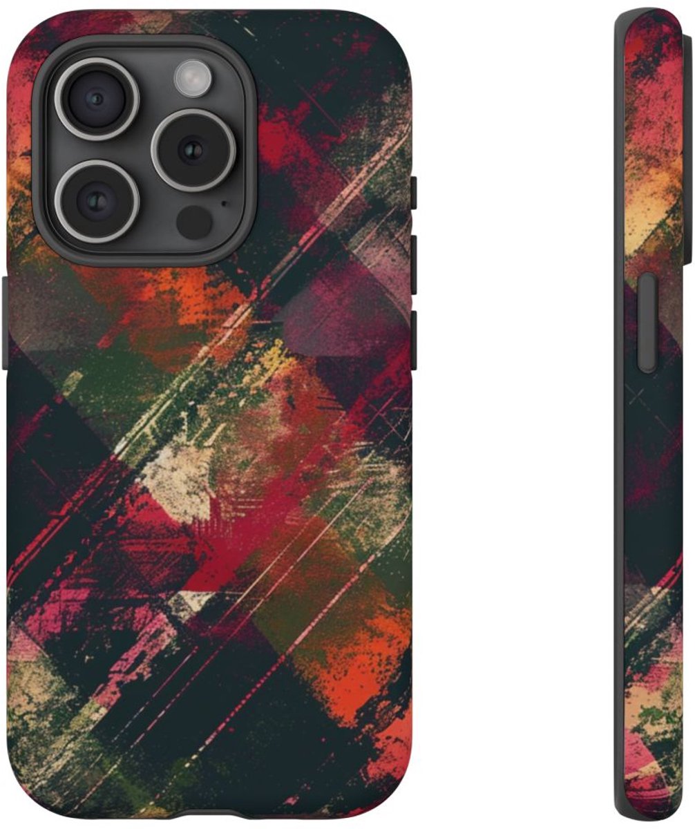 Abstract Grunge Patroon – Telefoonhoesje Geschikt voor iPhone 15 Pro