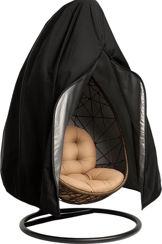 Somstyle Beschermhoes Hangstoel - 190 x 115 CM - Hoes voor Egg Chair - Waterdicht & Anti-UV - Zwart