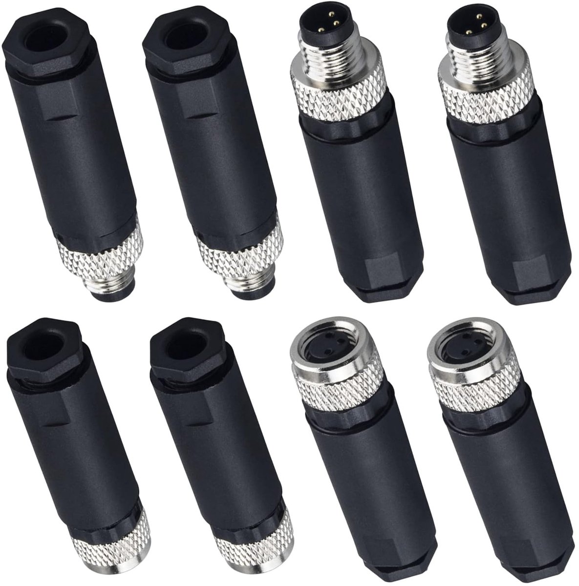 M8 3 Pin Mannelijke + Vrouwelijke Connector, 8mm Een Code Industriële Circulaire Connector Onafgeschermde Veldassemblage Draadbare Sensor 60V 4A AC/DC IP67 Rechte Type Adapter