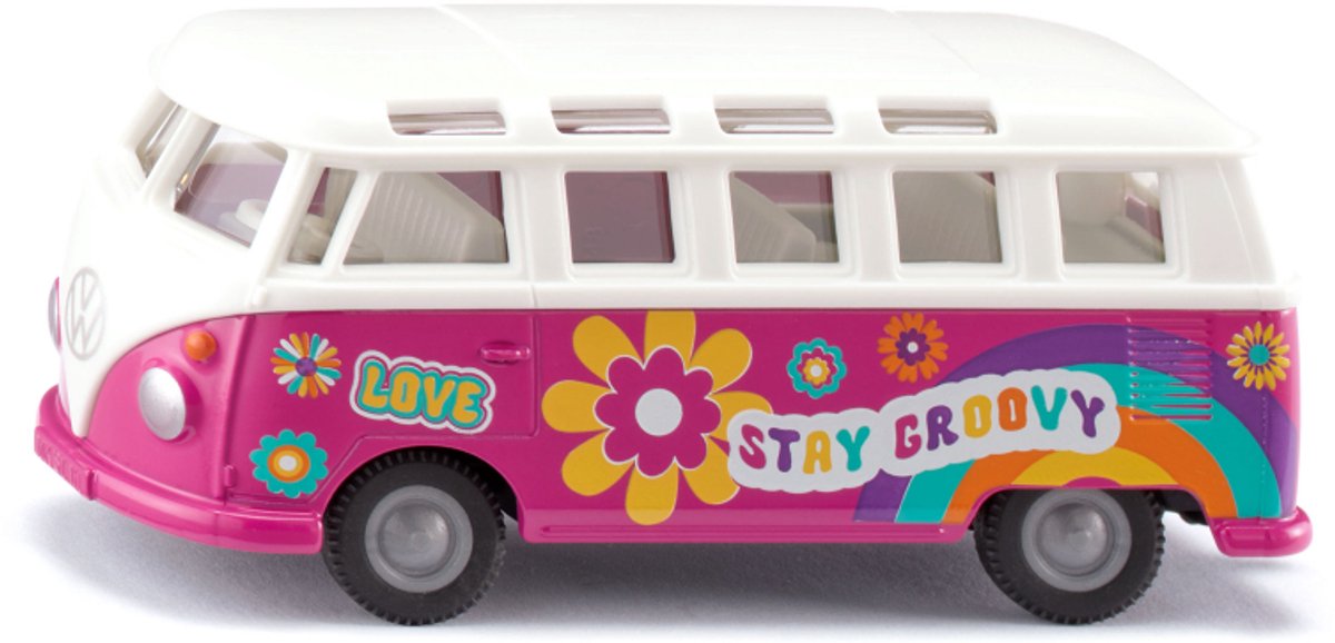SIKU Super VW T1 Samba Flower Power - metalen model 1:50