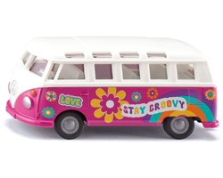 siku 2364, VW T1 Bus Samba, 1:50, Metaal/kunststof, Rood/wit, Openslaande Deuren, Trekhaak