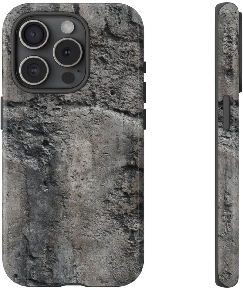 Dystopische Betonstructuur – Telefoonhoesje Geschikt voor iPhone 15 Pro