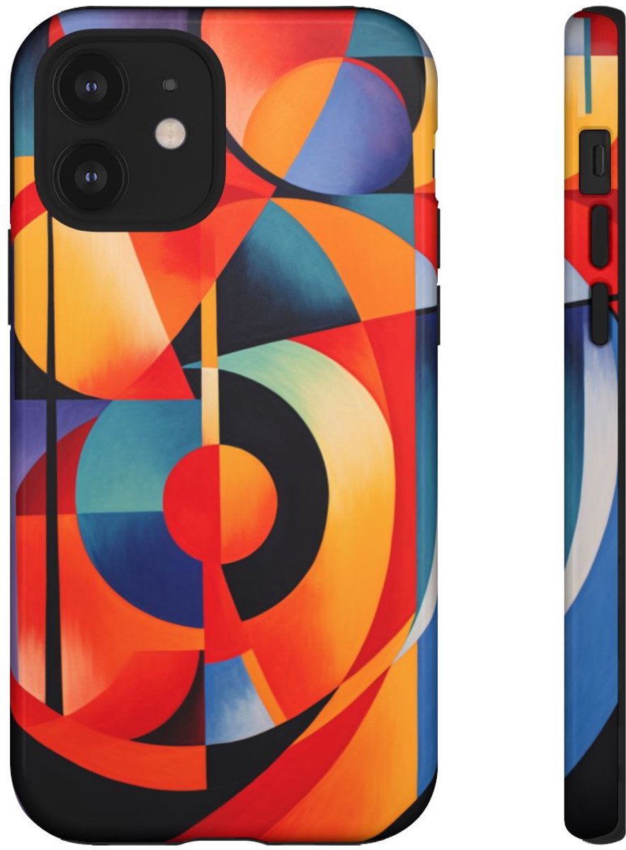 Vrolijke Geometrische Abstracte Kunst – Telefoonhoesje Geschikt voor iPhone 12