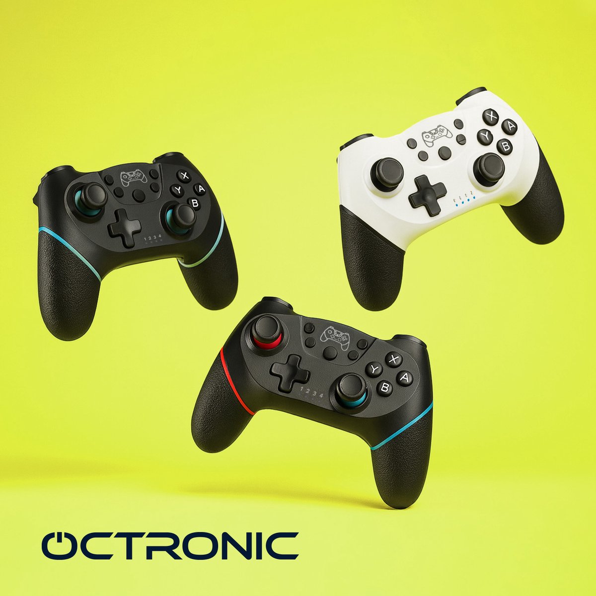 Octronic Pro Controller Set - 2 x bluetooth game controller met oplaadstation - geschikt voor Nintendo Switch - zwart – foto 2