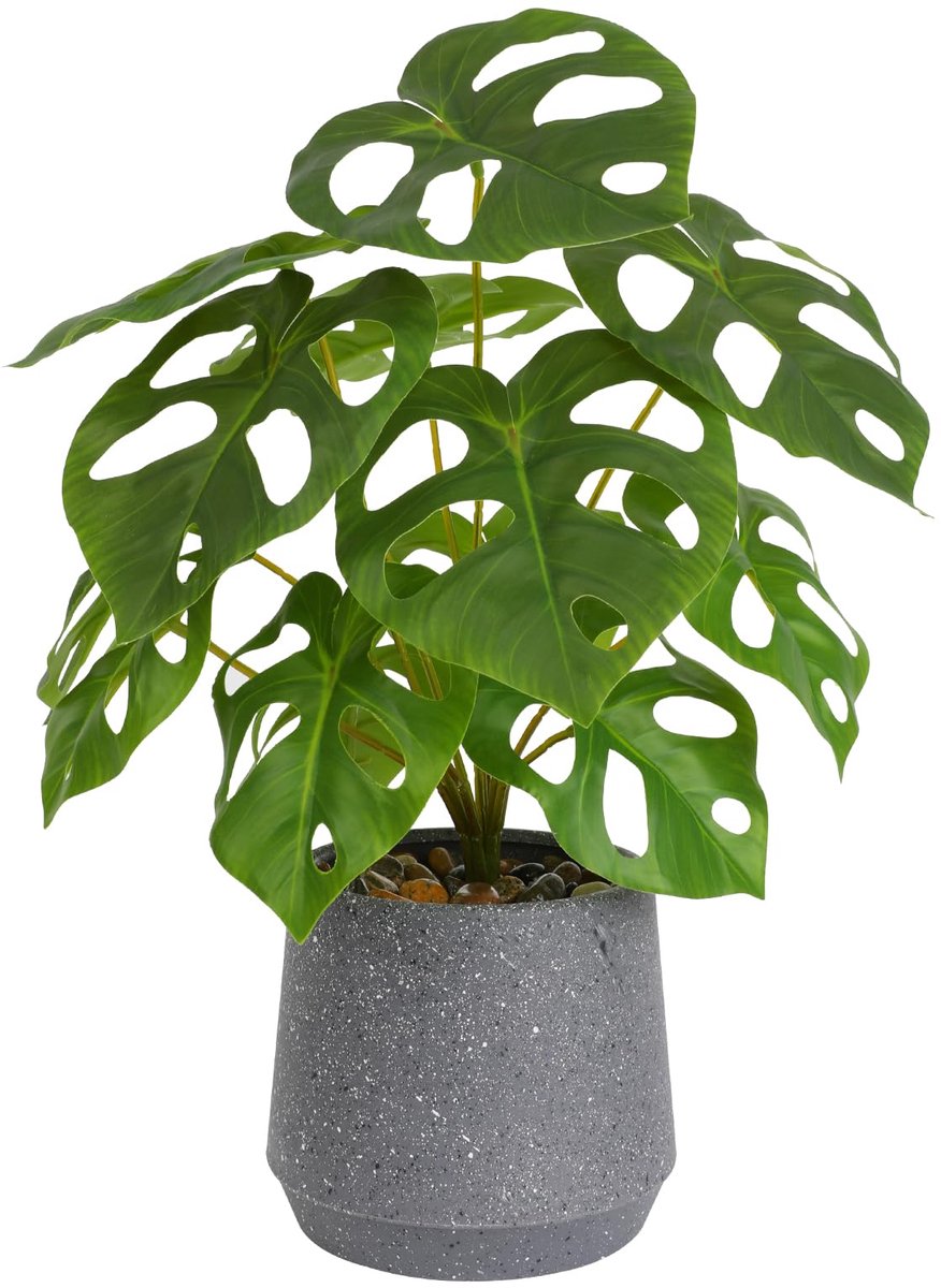 Ibenzoa Decoratieve Kunstplant in Pot met Realistische Monstera Bladeren voor Thuis en Kantoor groen