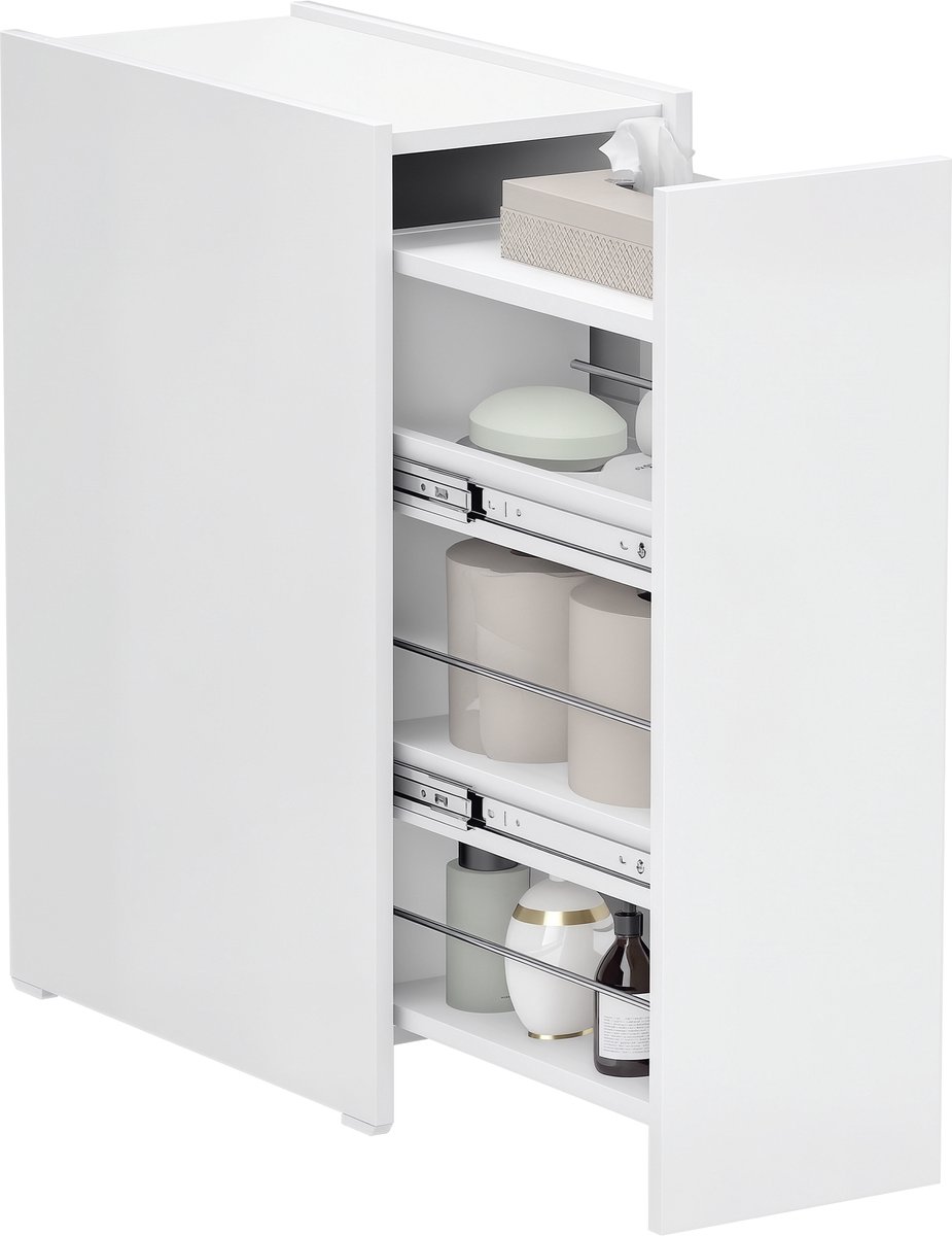 HOMCOM badkamerkast - spaanplaat - 47L x 25B x 66,5H cm - wit