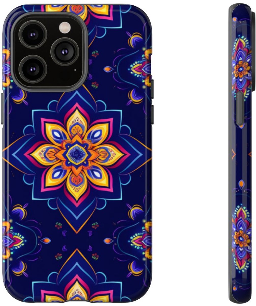 Kleurrijk Mandala Bloemenpatroon – Telefoonhoesje Geschikt voor iPhone 14 Pro Max