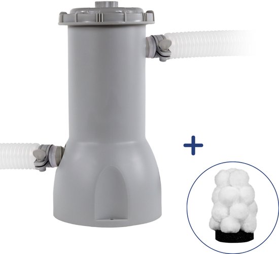 Comfortpool FuzzyClean zwembadfilterpomp | Filtert 3500 L/uur | Voor zwembaden tot 17.500 liter | Voordeelpakket | Inclusief uitwasbaar filtercartridge | 32 mm aansluiting
