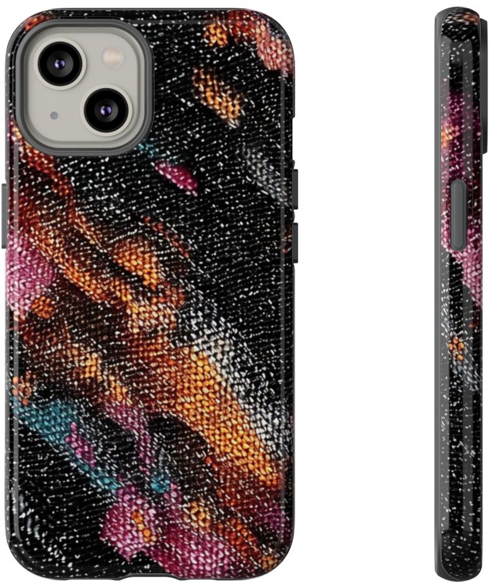 Abstract Kleurrijk Textielpatroon – Telefoonhoesje Geschikt voor iPhone 14