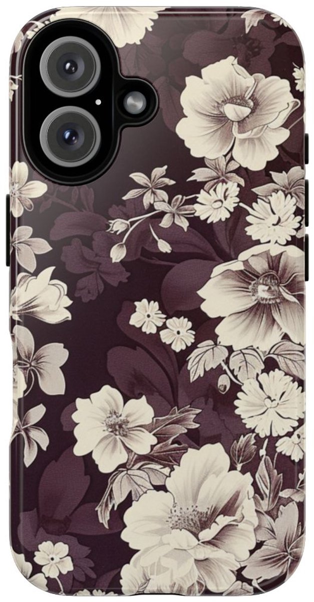 Vintage Witte Bloemenprint – Telefoonhoesje Geschikt voor iPhone 16