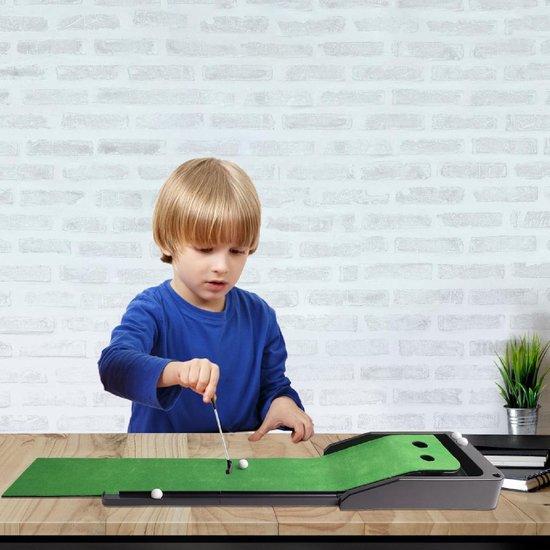 Putting Mat Set - Golf Oefenmat - Golfslag Verbeteren - Automatische Bal Terugkeer - 22 x 15 cm - Groen — afbeelding 2