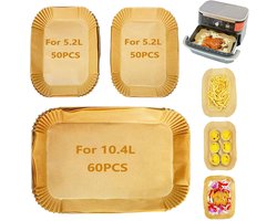 160 Stuks Airfryer Bakpapier - Voor Dual Zone Heteluchtfriteuses - Ninja AF500EU & Cecotec Dual 9000