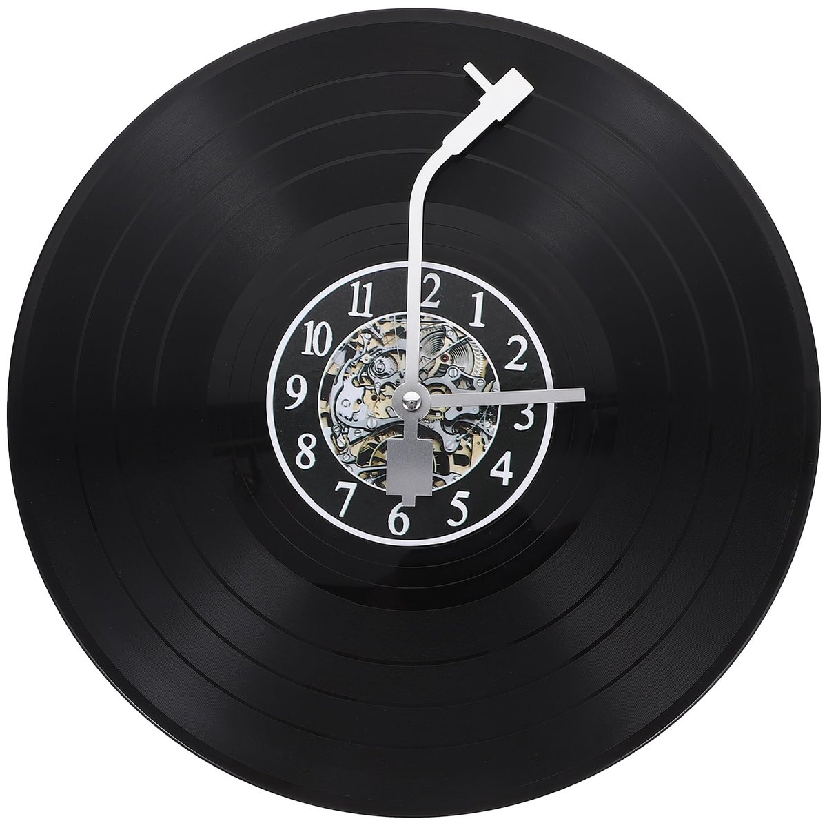 Vinyl Wandklok - Uniek design van een LP - Perfect voor muziekliefhebbers & interieur - Zwart