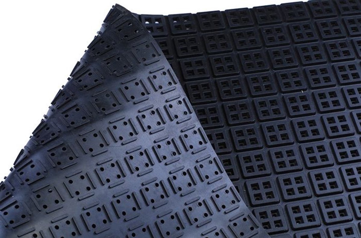 Rubbermat vierkant motief - 45x75 cm - 10 mm