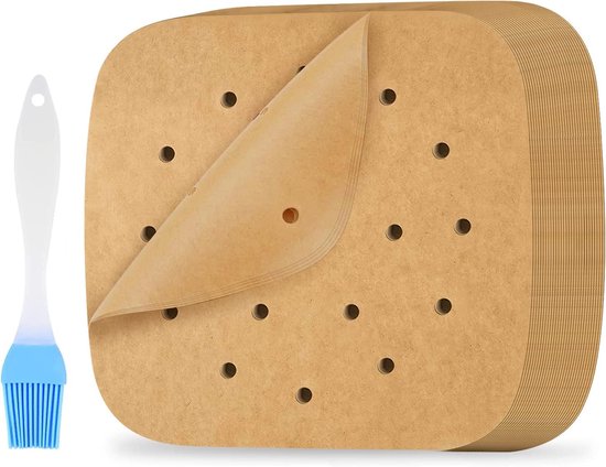 MengQiLe Perkamentpapier, 100 stuks, geperforeerd bakpapier, 20 cm