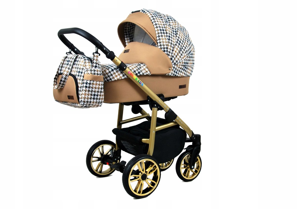BabyLux® COLORLUX 3in1 Kinderwagen - Opklapbaar Gold Frame - afbeelding 3