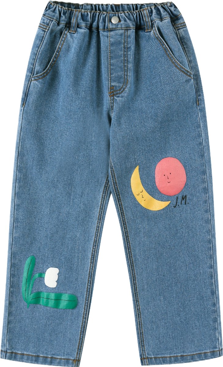 JELLY MALLOW COLORED NATURE DENIM PANTS-4-5 jaar