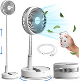 Bol.com Vulpes Goods® Tech - Ventilator Staand met Afstandsbediening - Tafelventilator 4in1 - Draadloos - Oplaadbaar - Verstelba... aanbieding