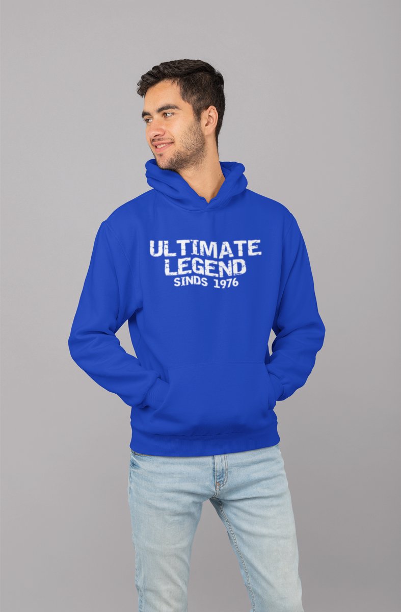 1976 Jaar Blauw Hoodie heren - Maat L - Ultimate Legend - Verjaardag Cadeau Mannen - Limited Edition