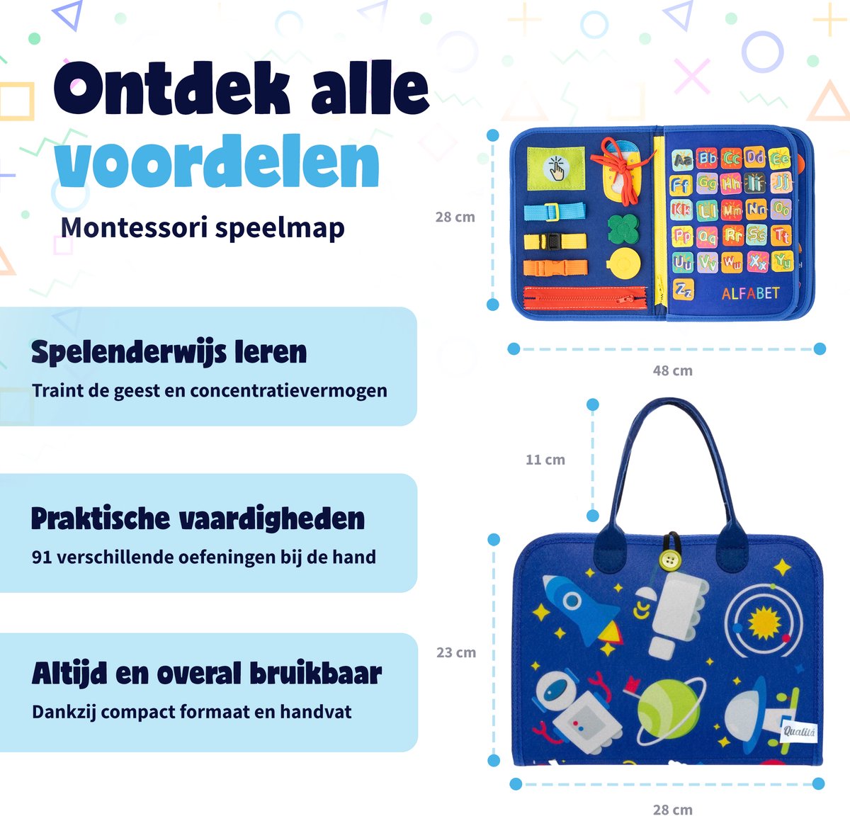 MontiPlay® Montessori Speelgoed - Sensorisch Speelgoed - Busy Board - Montessori Activiteitenboek - Educatief Speelgoed - Reisspeelgoed - Activiteitenbord - Senso Motorisch Speelgoed - Speelgoed voor in de Auto — afbeelding 8