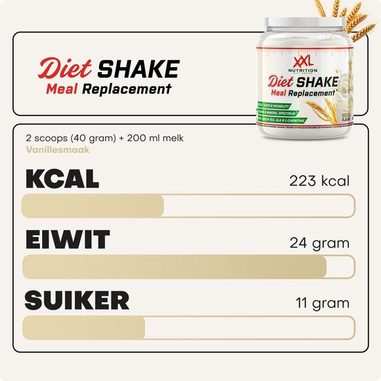 XXL Nutrition - Diet Shake - Aardbei - Maaltijdshake - 1200 g