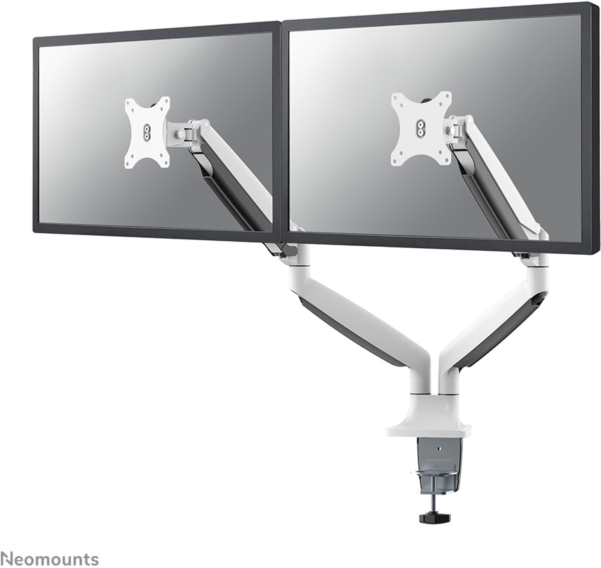NewStar NM-D750DWHITE - Monitorarm met gasveer - geschikt voor 2 monitoren t/m 30 inch - wit