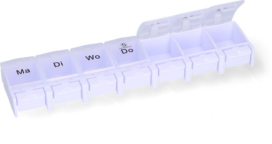Pilulier Gandria 7 jours - Pilulier 7 compartiments - Boîte à médicaments avec fermeture sécurisée - Grands compartiments - Transparent