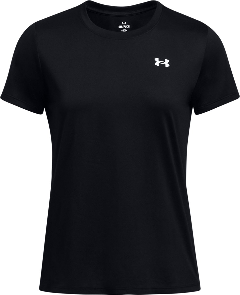 Under Armour Tech SSC - Solid Dames Sportshirt - Zwart - Wit