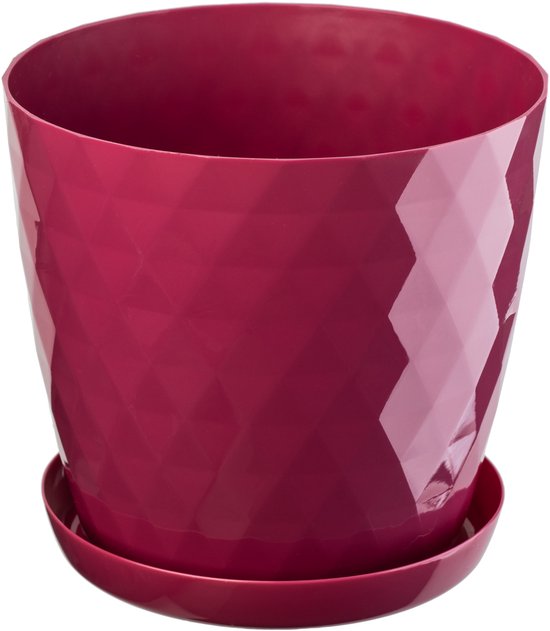 Prosperplast Plantenpot/bloempot Buckingham - kunststof - dennengroen - D14 x H13 cm | Fun en Feest