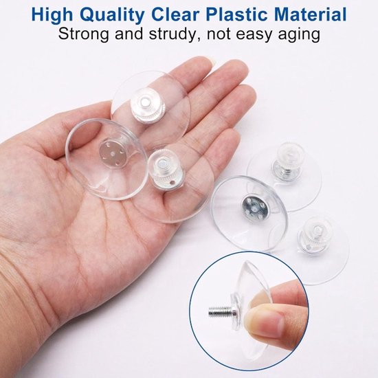Ventouse avec filetage - Ventouse transparente (diamètre 50 mm) - Lot de 20
