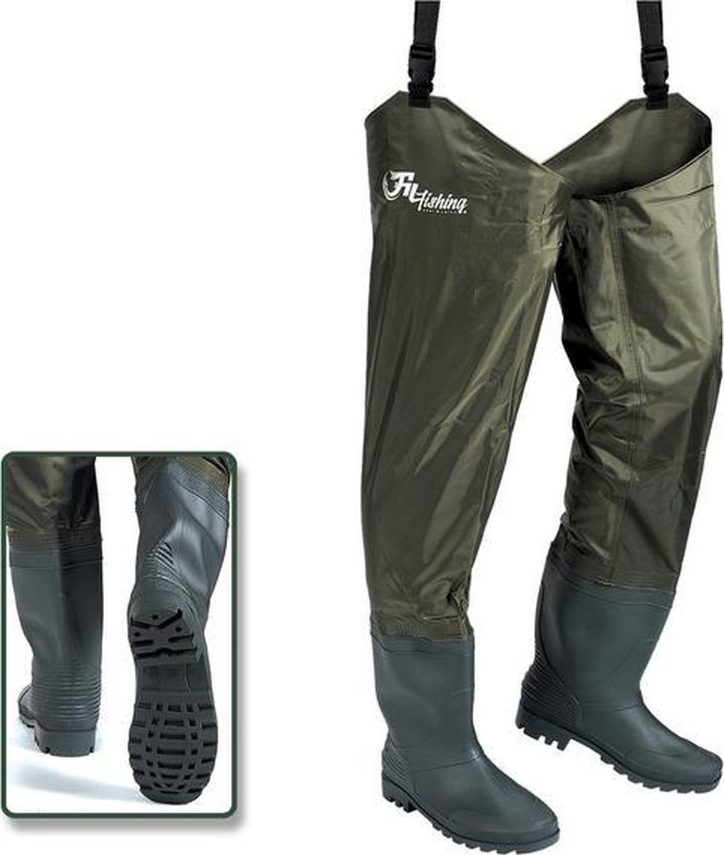 Fil Hip Boots Size #43 - Heup-Waadpak - Schoenmaat #43 - Lieslaarzen - Donkergroen