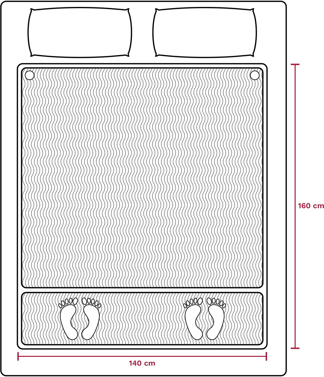 Afbeelding 3 van Inventum HNL4212Z elektrische onderdeken 160x140 cm - Tweepersoons - 6 warmtestanden - 2 schakelaars - Extra warme voetzone - Zwakstroom warmtedeken - Uitwasbaar - Automatische uitschakeling - Oververhittingsbeveiliging - Fleece - Lichtblauw