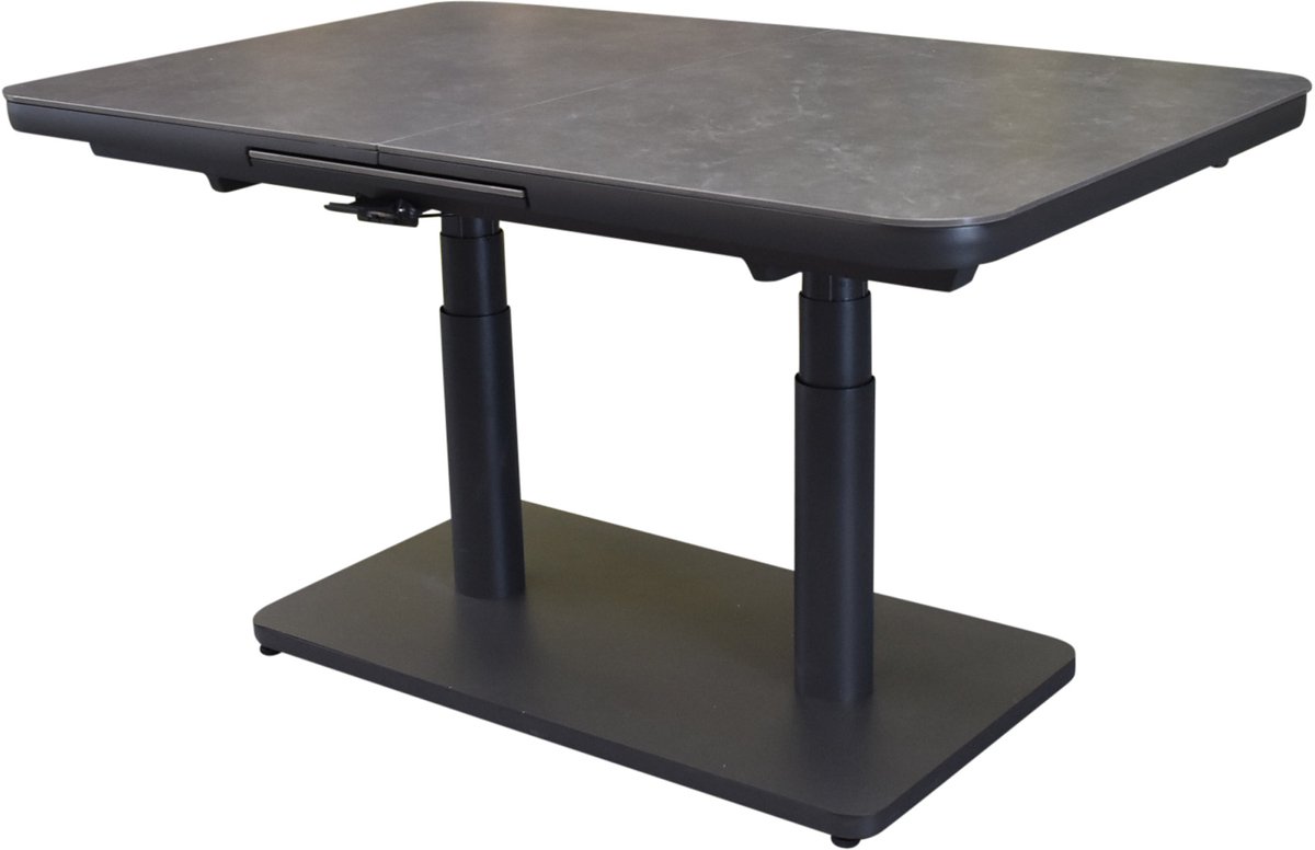 Savanna lounge dining tuintafel uitschuifbaar 140-180x90xH54-75.5 cm in hoogte verstelbaar