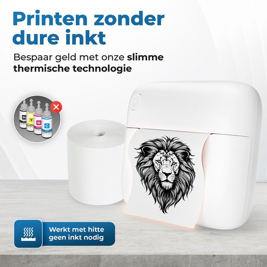Crafts&Co® Draagbare mini-fotoprinter | printer zonder cartridge | INCL. 3 rollen app | Print vanaf je smartphone voor foto's, etiketten, stickers, zonder inkt Crafts&Co® Draagbare mini-fotoprinter | printer zonder cartridge | INCL. 3 rollen app | Print vanaf je smartphone voor foto's, etiketten, stickers, zonder inkt